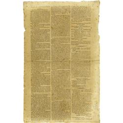 Robert Morris (1734-1806) Printed Broadside (Robert Morris) (1734-1806) Financier of the American Re
