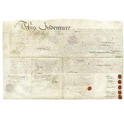 Two Indentures signed by Richard /William Penn. Two Indentures signed by Richard and William Penn.
