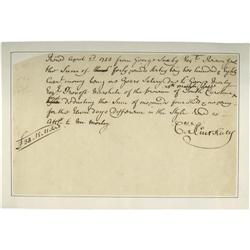 Charles Pinckney 1753 Salary Receipt ADS: "Chas Charles Pinckney 1753 Salary Receipt