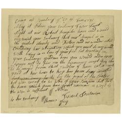 Israel Putnam Excessively Rare Autograph Letter Israel Putnam Excessively Rare Autograph Letter to G
