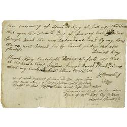 Samuel Sewall Salem Witch Trial Judge Signed Samuel Sewall (1652-1730), Salem Witch Trial Judge, Aut