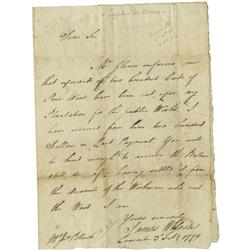 Declaration Signer James Wilson Very Rare ALS Declaration Signer James Wilson Autograph Letter Signe