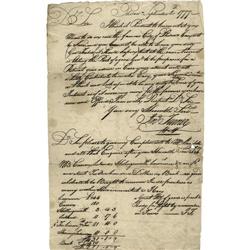 John Turner Autograph Letter Signed 1777 (American Revolution: The Fall of Philadelphia) John Turner