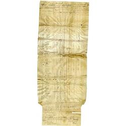 A manifest for a slave ship, Signed. A manifest for a slave ship, 1833