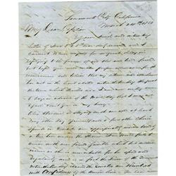 California Gold Rush Letter-By 49er Meeker [California Gold Rush] S.H. Meeker, an Original Forty-Nin