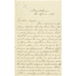 Braxton Bragg: Superlative Post-War ALS Braxton Bragg: Superlative Post-War Autograph Letter on His 
