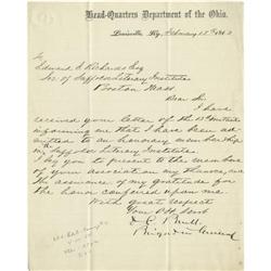 Don Carlos Buell Autograph Letter Signed. Don Carlos Buell Autograph Letter Signed