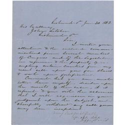 Jefferson Davis War-Date Letter Jefferson Davis War-Date Letter About the Call-Up of Slaves to Advan