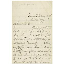 Winfield Scott Hancock Autograph Letter Signed.  General Winfield Scott Hancock Autograph Letter Sig