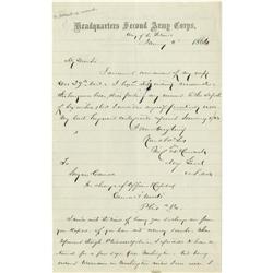 Winfield Scott Hancock War-Date Autograph Letter Winfield Scott Hancock War-Date Autograph Letter Ab