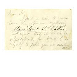 George B. McClellan- Two Autographed Items George B. McClellan - Two Autographed Items.