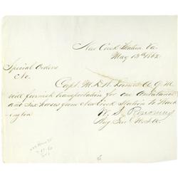 General Rosencras Autograph Note Signed. General William S. Rosecrans Autograph Note Signed 