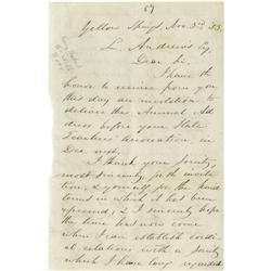 Horace Mann Signed Letter saluting a fellow Horace Mann, the Father of Public Education, Salutes A F