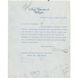 Autograph Collection McKinley Roosevelt Era Autograph Collection Related to Presidencies of McKinley