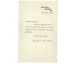 Winston Churchill 1910 Autograph Letter Signed Winston Churchill 1910 Autograph Letter Signed