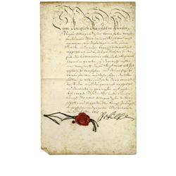 King Frederick William I Document Signed 1725 King Frederick William I of Prussia Document Signed