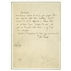 Jules Verne Autograph Letter Signed: Jules Verne  Jules Verne Autograph Letter Signed 