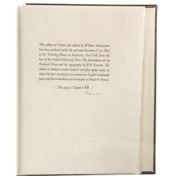 Rockwell Kent Signed Ltd. Venus & Adonis Rockwell Kent Signed Limited Edition: [I]Venus and Adonis