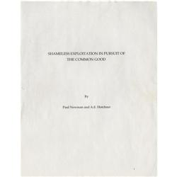 Paul Newman edited typed manuscript  Paul Newman and A.E. Hotchner Annotated and Edited Manuscript 