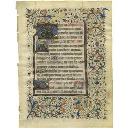 1460 Illuminated Manuscript Leaf [I]Horae B.M.V.