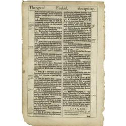 Leaf From Original King James Bible, 2 pages, l  Leaf From Original King James Bible,