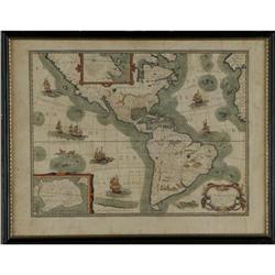 Map- Carte de L'Amerique, 1624, Petrus Bertius Map - Carte de L'Amerique, 1624,