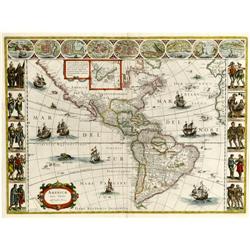 Willem Blaeu map of the Americas, Willem Blaeu map of the Americas,