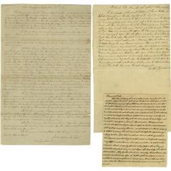 Important George Washington Archive Important George Washington archive of three items regarding his