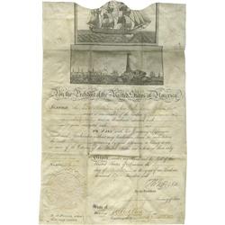 Thomas Jefferson & James Madison Signed Ship Doc Thomas Jefferson and James Madison Ship's Papers Do