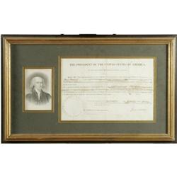 James Madison Document Signed. One page U.S. Ar  James Madison Document Signed.