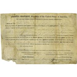 James Monroe Signed Document 1818 James Monroe Signed Document as President.