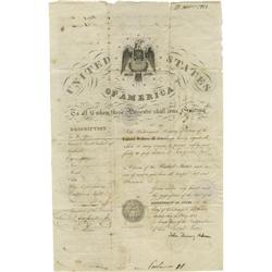 John Quincy Adams Document Signed. John Quincy Adams Document Signed