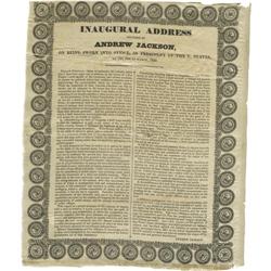 Andrew Jackson Rare 1829 Inaugural Adress Book  Andrew Jackson Rare and Smaller Version 1829 Inaugur