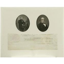 John Tyler and Daniel Webster Document Signed.  John Tyler and Daniel Webster Document Signed.