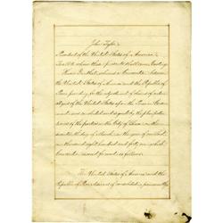 President Tyler Sign 1841 Ratification Treaty President John Tyler and Secretary of State Daniel Web