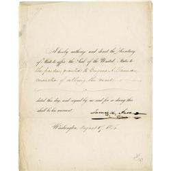 James K. Polk Autograph Document Signed. James K. Polk Autograph Document Signed