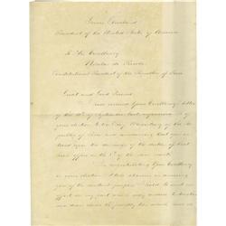 Grover Cleveland's Letter of the State Signed  Grover Cleveland, A Letter of State to the President 