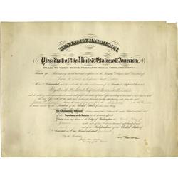 Document Signed by President Harrison 1890 Document signed by president Benjamin Harrison