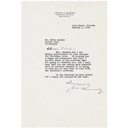 Joseph P. Kennedy 1940 Typed Letter Signed Joseph P. Kennedy 1940 Typed Letter Signed