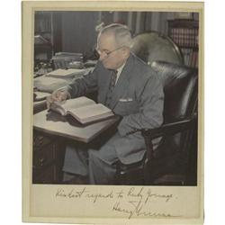 Harry Truman Signed Color Photo as President Harry Truman Signed Color Photo as President.