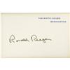 Image 1 : Ronald Reagan Signature White House card signed Ronald Reagan Signature