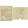 Image 1 : Pair of John C. Calhoun Signed Documents. John C. Calhoun Signed Document and Free Franked Envelope.