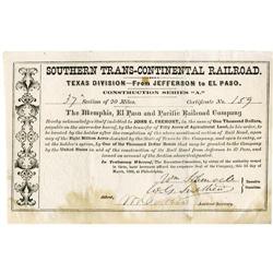 John C. Fremont Document Signed "J.C. Fremont" John C. Fremont Document Signed