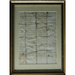 Patrick Henry as Virginia Governor DS  Patrick Henry as Virginia Governor Document Signed,