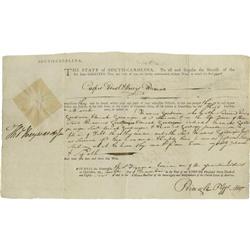 Thomas Heyward Jr Signed Document  Declaration of Independence Signer Thomas Heyward, Jr Signed Docu