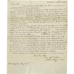 John Jay Autograph Letter Signed In Which He Com John Jay Autograph Letter Signed In Which He Commen