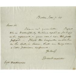 Daniel Webster Autograph Letter Signed. Daniel Webster Autograph Letter Signed