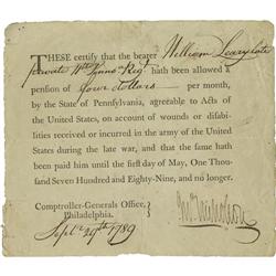 Revolutionay War Pension Voucher  Revolutionary War Pension Voucher.