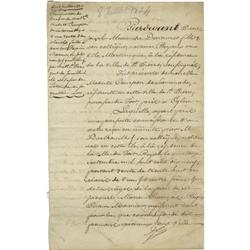 Louisiana Slave Document in French.  Louisiana Slave Document in French. 