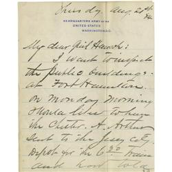 General Philip Sheridan Signed Letter 1884 General Philip Sheridan Autographed Letter Signed, Writte